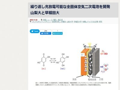 日本開(kāi)發(fā)出全固態(tài)空氣蓄電池，有望應(yīng)用于便攜電子設(shè)備
